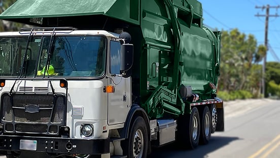 garbage truck on the road